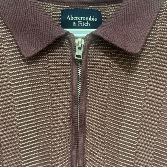 Abercrombie & Fitch Maroon Striped Polo Shirt- large - Picture 3 of 6
